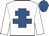 white, royal blue cross of lorraine, royal blue cap