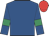Royal blue, emerald green armlets, red cap