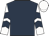 Dark Blue, White sleeves, dark blue chevrons, White cap