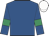 Royal blue, emerald green armlets, white cap