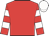 Red, white hooped sleeves, white cap