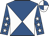 Royal blue and white diabolo, royal blue sleeves, white stars, white and royal blue quartered cap