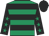 Emerald green, black hoops, black sleeves, emerald green stars, black cap