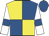 Yellow and royal blue (quartered), white sleeves, royal blue armlets, royal blue cap