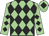 Light green and black diamonds, light green cap, black diamond