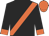 Black, orange sash, orange cuffs and cap
