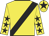 Yellow, black sash, yellow sleeves, black stars, yellow cap, black star