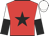 Red, black star, white and black halved sleeves, white cap