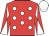 Red, white spots, diabolo on sleeves, white cap