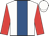 White, royal blue stripe, red sleeves