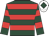 Dark green, red hoops, white cap, dark green diamond