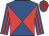 Royal blue and red diabolo, striped sleeves and cap