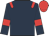 Dark blue, red epaulets, armlets and cap
