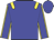 Big-blue body, yellow epaulettes, big-blue arms, yellow seams, big-blue cap