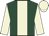 dark green body, beige stripe, beige sleeves and cap