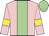 pink, light green stripe, yellow armbands, light green cap