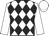 White body, black diamonds, white arms, white cap