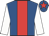 Royal blue, red stripe, white sleeves, royal blue cap, red star