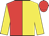 Red and yellow (halved), yellow sleeves, red cap
