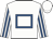 White, royal blue hollow box, striped sleeves