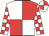 White and red (quartered), checked sleeves