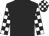 Black, black and white checked sleeves and cap