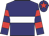 Navy blue, white hoop,  red hoops on sleeves, navy blue cap, red star
