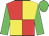 Red and yellow quartered, lime sleeves and cap