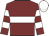 Maroon, white hoop, hooped sleeves, white cap