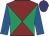Maroon and emerald green diabolo, royal blue sleeves, purple cap