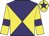 Purple and yellow diabolo, yellow sleeves, purple armlets and star on yellow cap