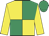 Yellow and emerald green quartered, yellow sleeves, emerald green cap