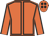 Orange, black seams, orange cap, black spots
