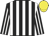 Black and white stripes, yellow cap