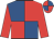 Royal blue and red (quartered), red sleeves, red and royal blue quartered cap