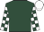 Dark green, dark green and white check sleeves, white cap