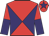 Red and purple diabolo, halved sleeves, red cap, purple star