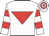 White, red inverted triangle, hooped sleeves and cap