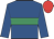 Royal blue, emerald green hoop, red cap