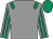 grey, emerald green epaulettes, striped sleeves, emerald green cap