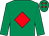 Emerald green, red diamond, red diamonds on cap