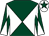White & dark green diabolo, dark green star on cap