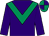 Purple, emerald green chevron, quartered cap