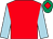 Red, light blue sleeves, emerald green cap, red diamond