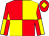 Red body, yellow quartered, red cap, yellow diamond