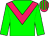 Big-green body, rose chevron, big-green arms, rose cap, big-green striped