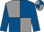 Grey and royal blue (quartered), royal blue sleeves