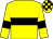 Yellow, black hoop and armlets, check cap