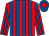 red, royal blue stripes, royal blue cap, red diamond