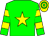 Green, yellow star, Hooped sleeves, Yellow and Green hooped cap